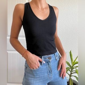 Wallflower- Black V-neck Tank Top